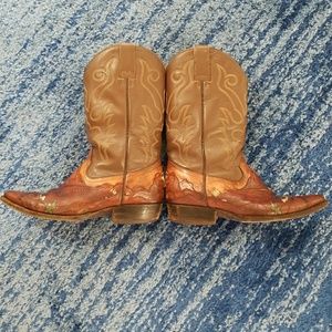 VINTAGE hand etched cowboy boots